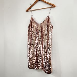 After Market | Dresses | After Market Rose Gold Sequin Cami Dress | Poshmark